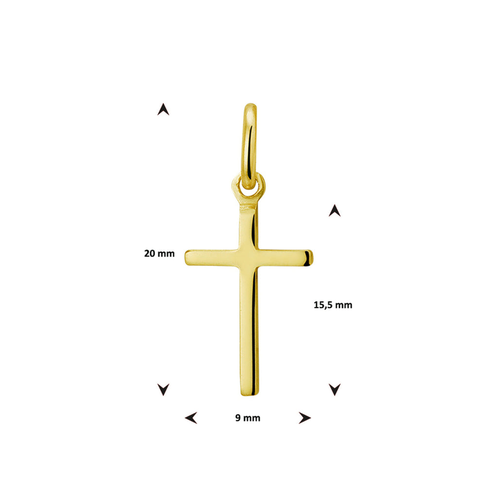 hanger kruis 3 micron zilver verguld (geel)