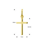hanger kruis 3 micron zilver verguld (geel)