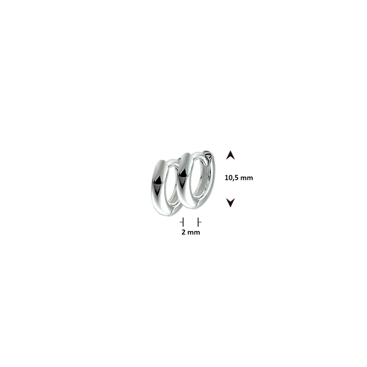 Ohrhänger2 mm halbrund silberweiß