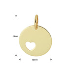 graveerhanger hart 14K geelgoud
