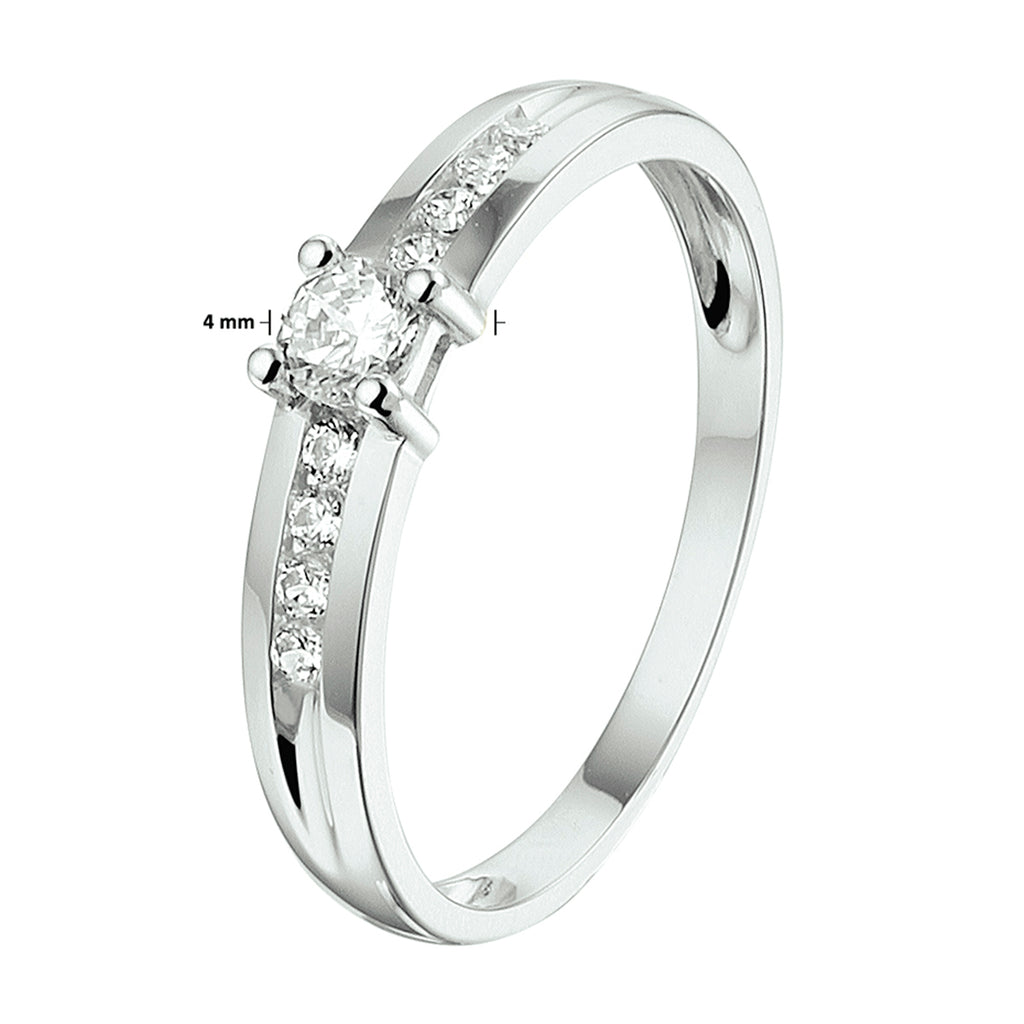 ring zirkonia 14K witgoud