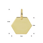 graveerhanger zeshoek 14K geelgoud