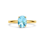 ring blauw topaas 14K geelgoud