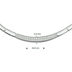 Zirkonia-Halskette 6,5 mm 43 + 3 cm Silber rhodiniert