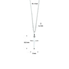 collier kruis 41 + 4 cm zilver wit