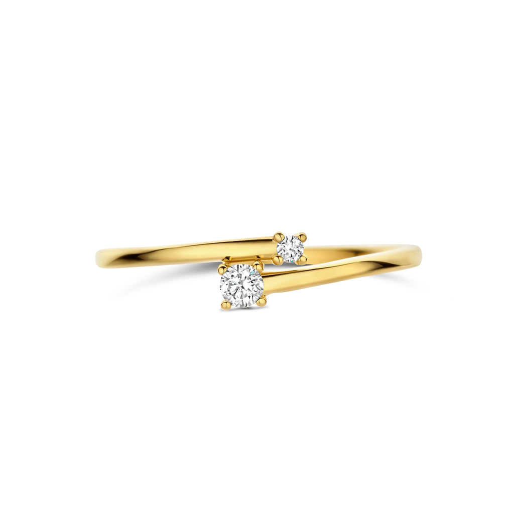ring diamant 0.07ct h si 14K geelgoud