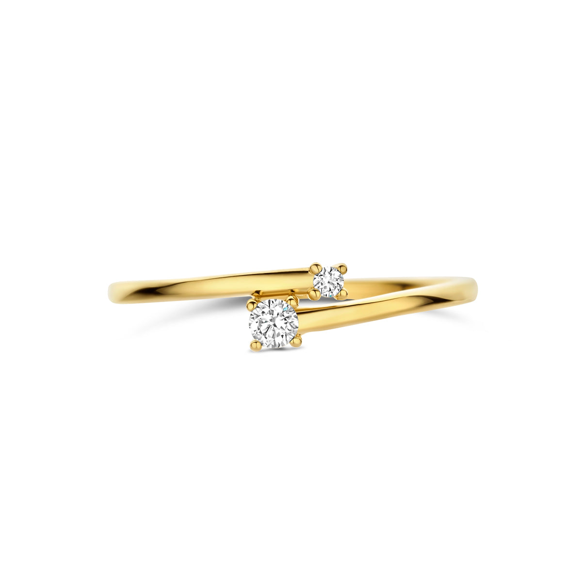 ring diamant 0.07ct h si 14K geelgoud