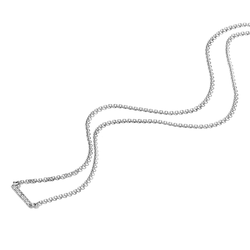 collier balkje diamant 0.04ct h si 42 ��� 45 cm 14K witgoud