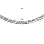 Panzerkette 4-seitig geschliffen 6,0 mm 45 cm rhodiniert Silber