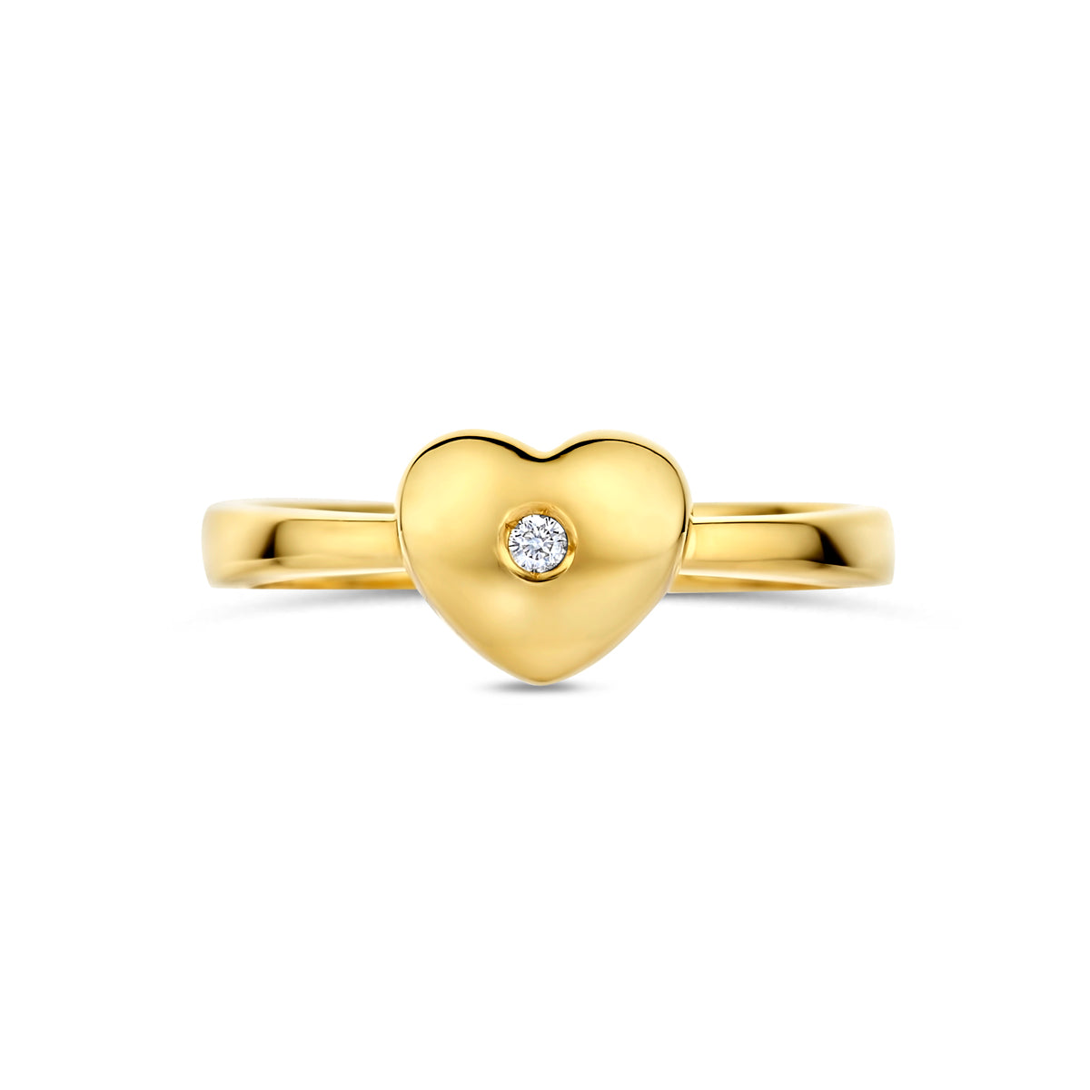 Ring Herz Lab-grown Diamant 0.01ct G VS 14K Gelbgold