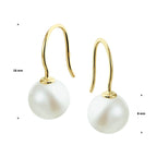 Ohrringe Perle Französischer Haken 8 mm 14K Gelbgold