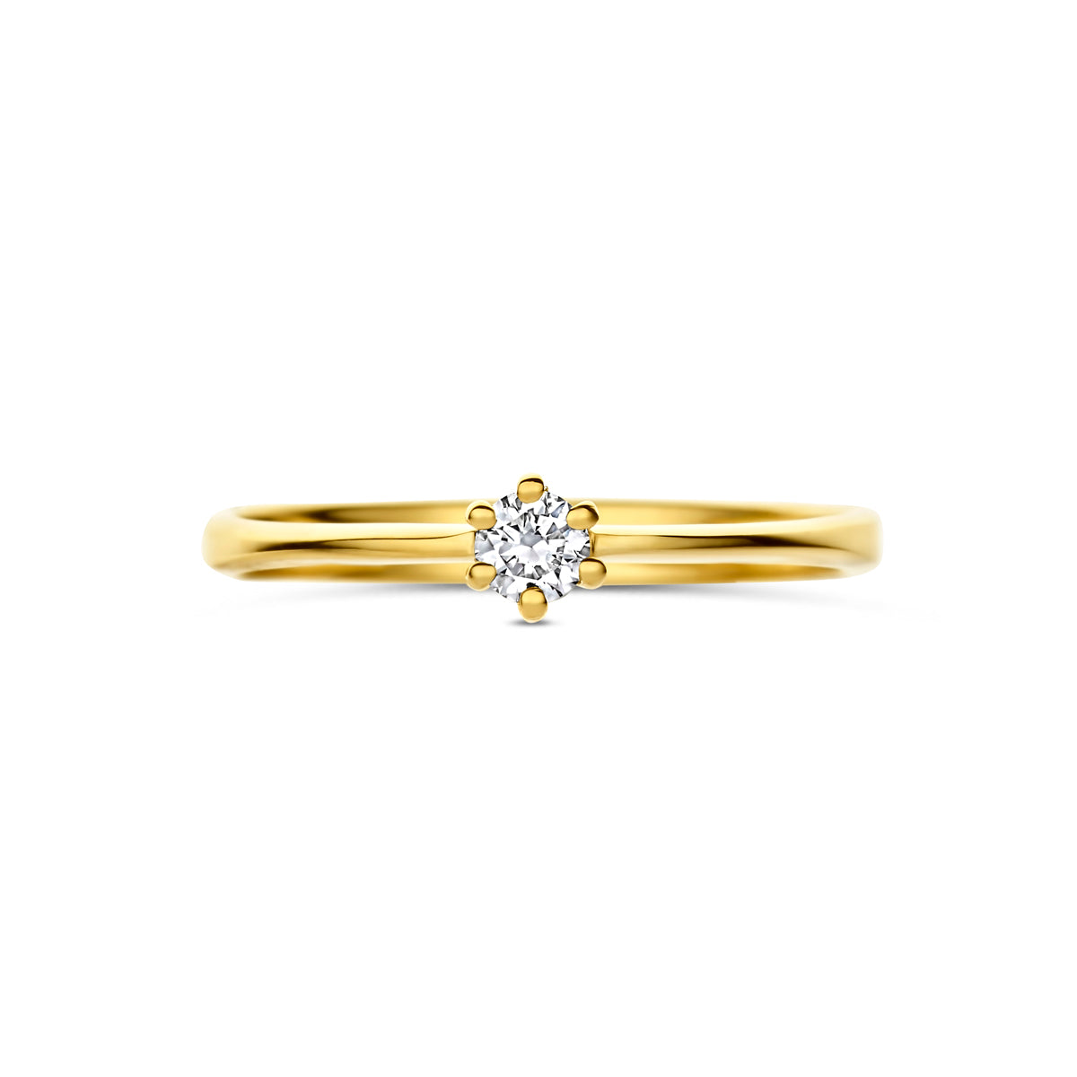 ring lab grown diamant 0.10ct g vs 14K geelgoud