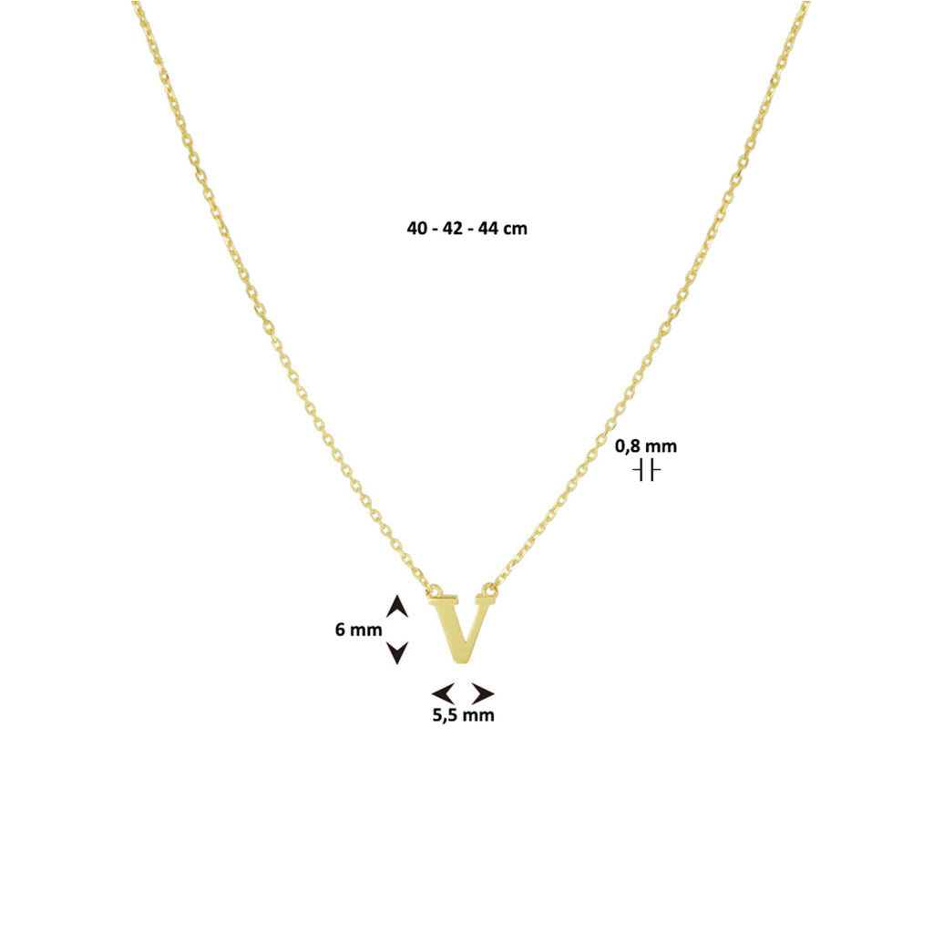 collier letter 40 - 42 - 44 cm 14K geelgoud