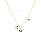collier letter 40 - 42 - 44 cm 14K geelgoud