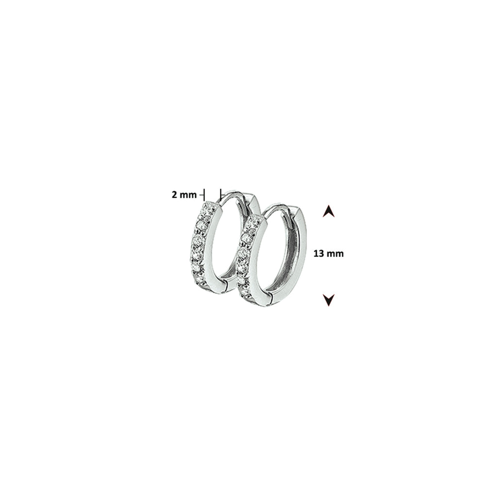klapoorringen zirkonia zilver gerhodineerd
