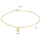 Fußkettchen Stern 24 - 26 cm 14K Gelbgold