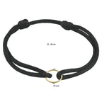 Armband Satin Schwarz Kreis 13 - 26 cm 14K Gold mit Gummi/Nylon/Leder