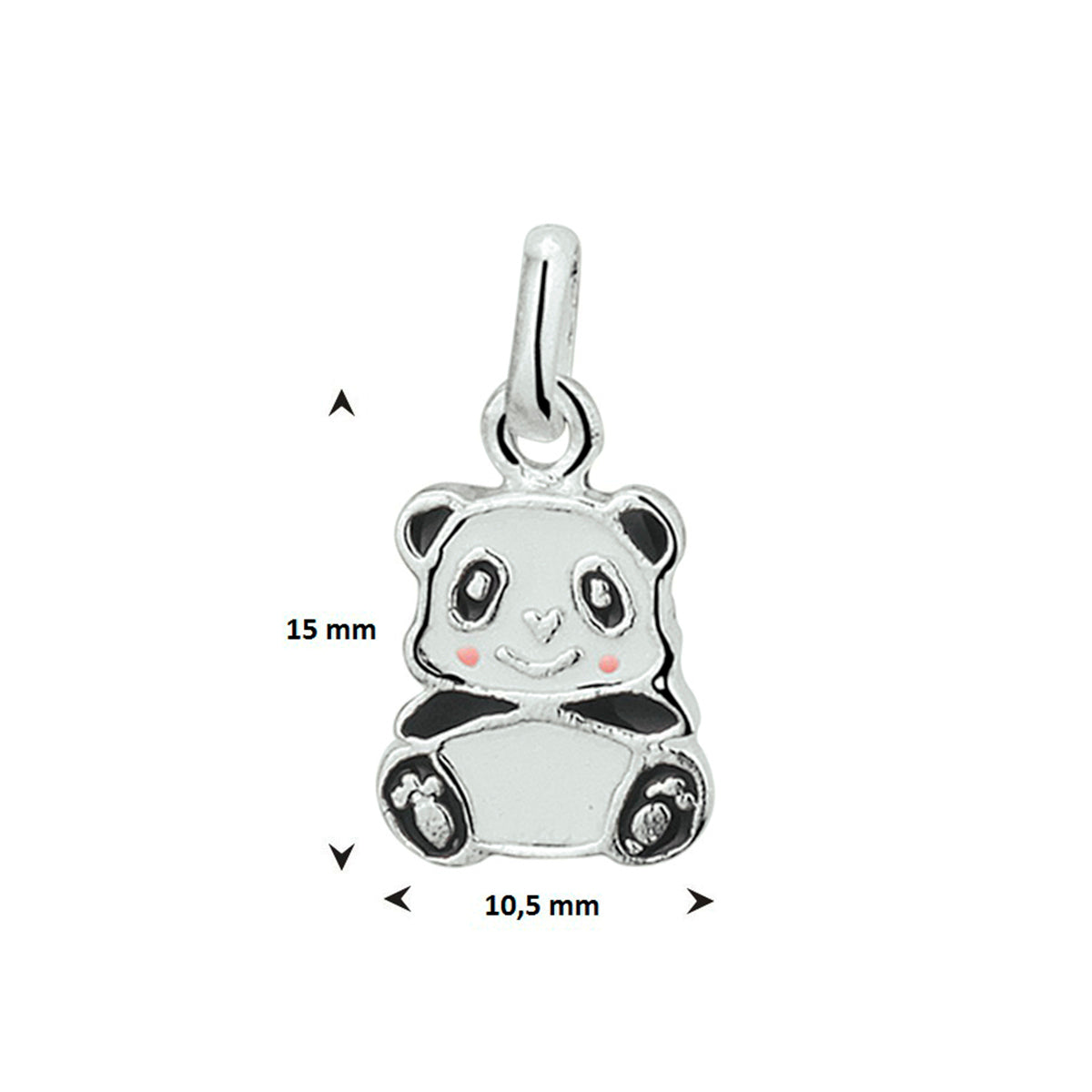 Anhänger Panda Emaille Silber weiß