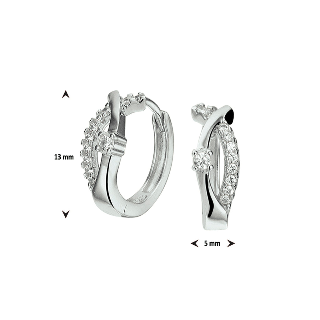 klapoorringen zirkonia zilver gerhodineerd