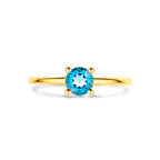 ring london blue topaas 14K geelgoud