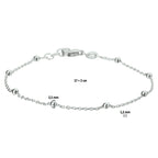 Armband Kugeln 1,2 mm 17 + 2 cm Silber rhodiniert