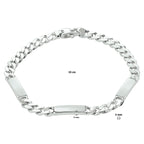 Gravurarmband Gourmet-Kette 6-seitig geschliffene Platte 5,0 mm rhodiniertes Silber