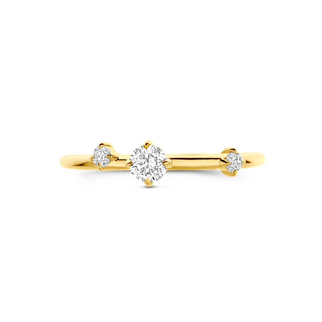 ring lab grown diamant 0.25ct h si 14K geelgoud