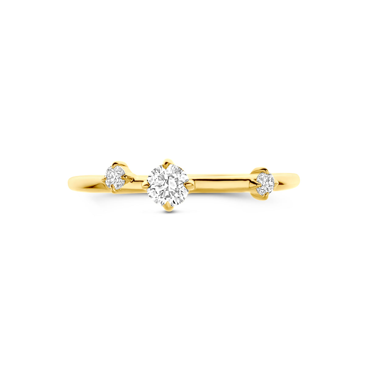 ring lab grown diamant 0.25ct h si 14K geelgoud
