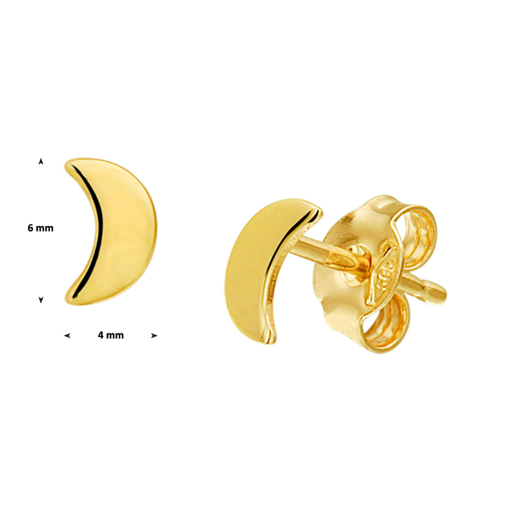 Mond-Ohrstecker aus 14-karätigem Gelbgold