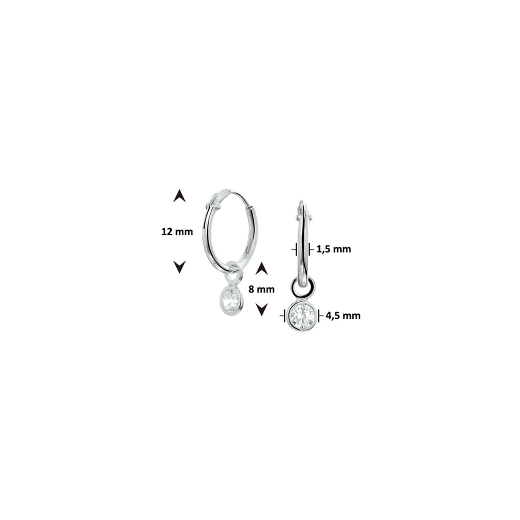 oorhangers zirkonia zilver gerhodineerd