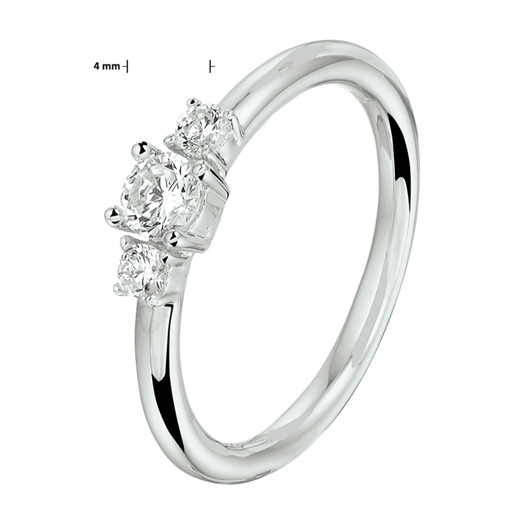 Ring Zirkonia Silber rhodiniert