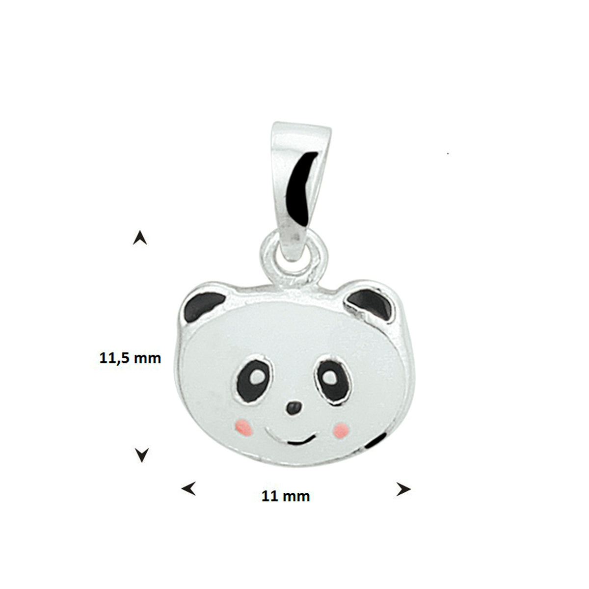 Anhänger Panda Emaille Silber weiß