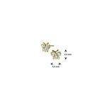 Ohrstecker Schmetterling Zirkonia 14K Gelbgold