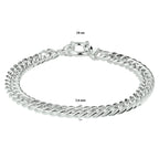 Armband Gourmette 7,4 mm 19 cm mit großem Federringverschluss Silber weiß
