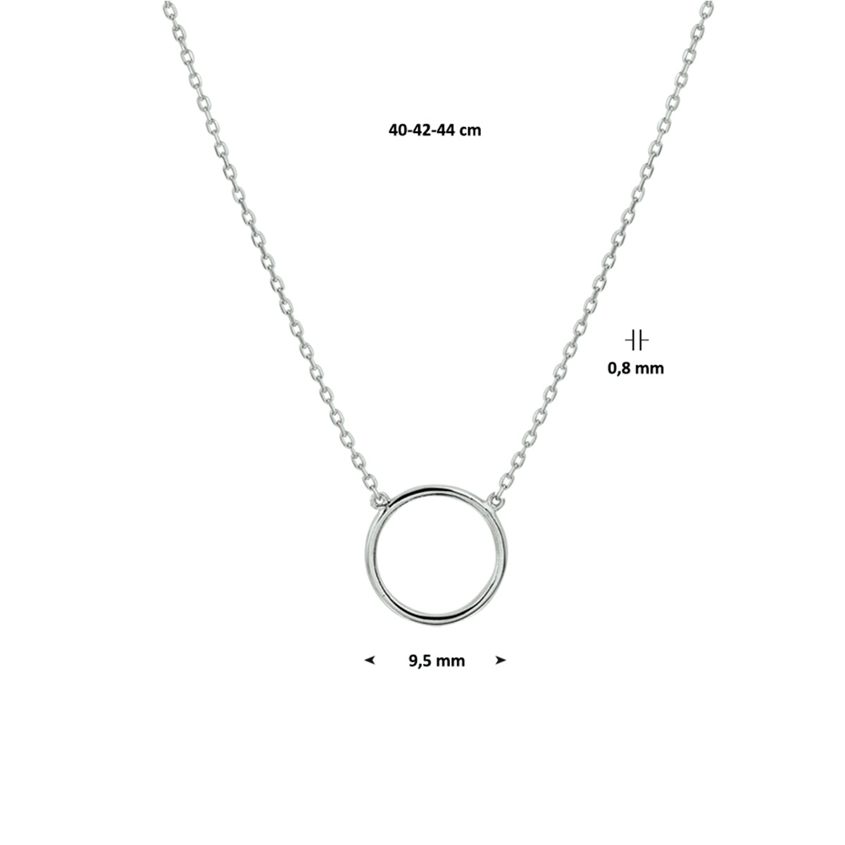 Halskette rund 40 - 42 - 44 cm 14K Weißgold