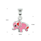 Anhänger Elefant Emaille rhodiniertes Silber
