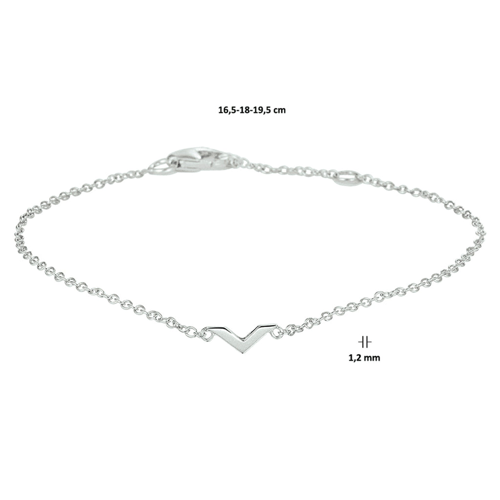 Armband v 16,5 - 18 - 19,5 cm Silber rhodiniert