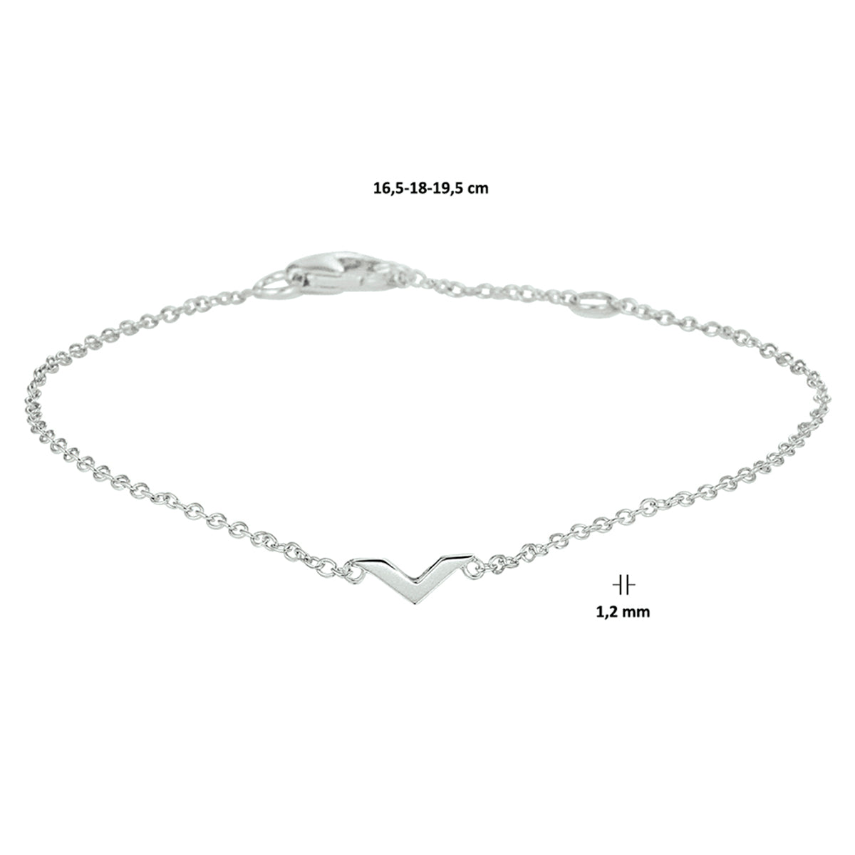 Armband v 16,5 - 18 - 19,5 cm Silber rhodiniert