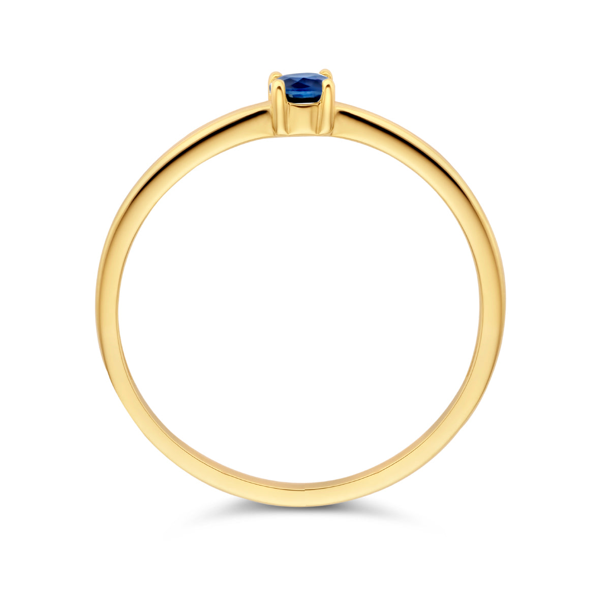 ring met geboortesteen saffier september 14K geelgoud