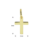 hanger kruis massief 14K geelgoud