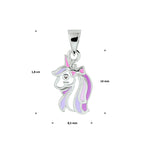 Anhänger Emaille Einhorn Silber rhodiniert