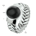 ring oxi en onyx zilver geoxideerd