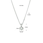 collier zirkonia 41 + 4 cm zilver gerhodineerd