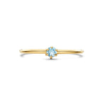 Ring mit Geburtsstein Aquamarin März 14K Gelbgold