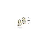 oorringhanger zirkonia 14K geelgoud