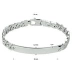 graveerarmband gourmette plaat 6,5 mm zilver gerhodineerd