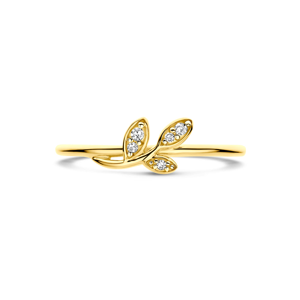 ring diamant 0.03ct h si 14K geelgoud
