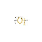 Ohrringe 1,5 mm diamantiert 14K Gelbgold