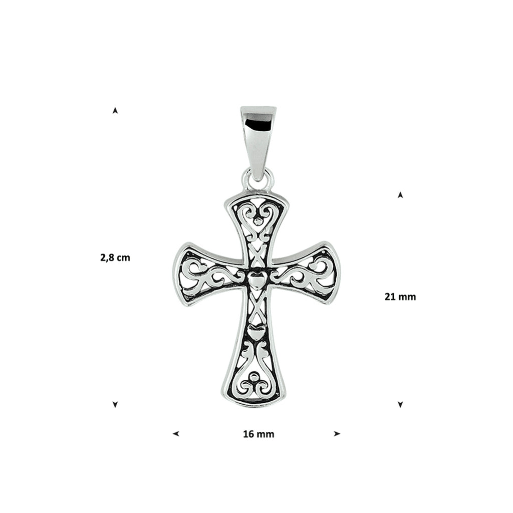 Anhänger Oxi-Kreuz Silber oxidiert