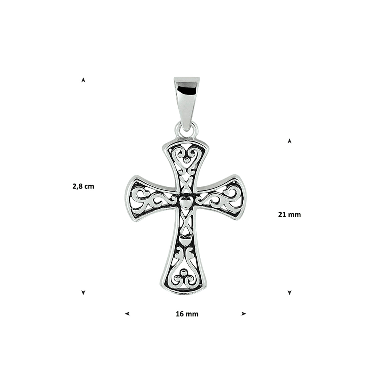 Anhänger Oxi-Kreuz Silber oxidiert